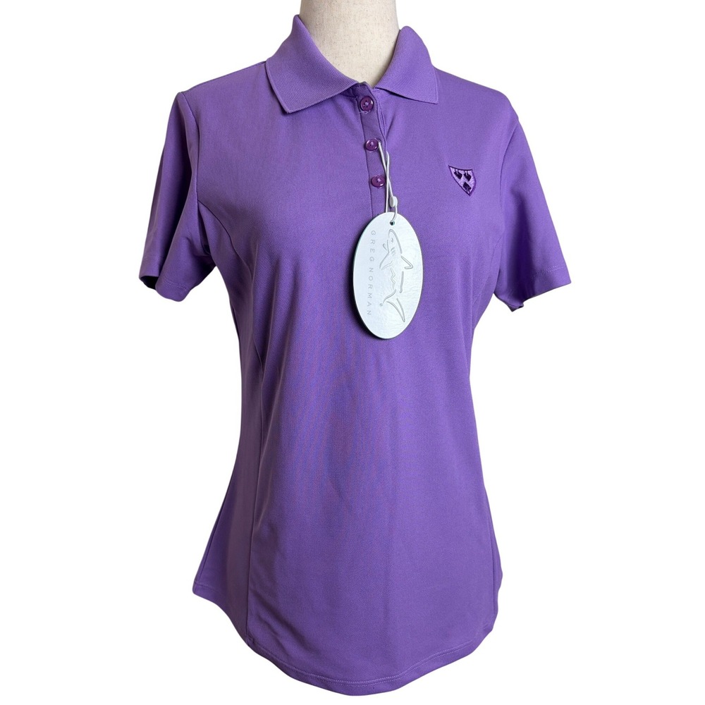 Greg Norman Pro-Series Womens Purple Golf Polo Shirt Play Dry New S
